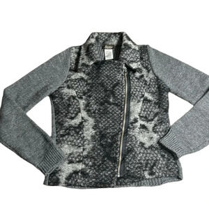 IPERICA, made in Italy, wool,alpaca ..blend ,jacket,ombre,asymmetrical zip, M/L